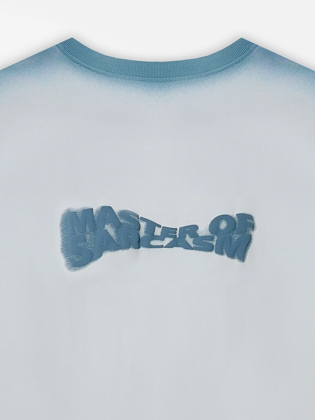 Футболка оверсайз женская белая с надписью "Master of sarcasm" - 7