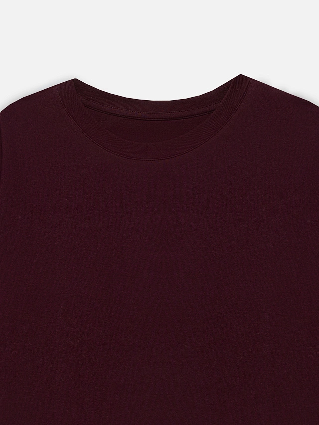 Футболка базовая мужская бордовая - 7