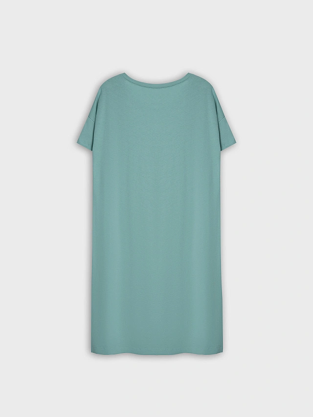 Сорочка ночная женская зеленая с весенними цветами - 8