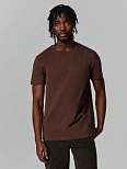 Футболка мужская коричневая однотонная базовая
