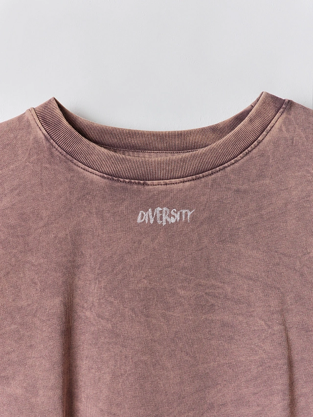 Футболка оверсайз женская бордовая с обработкой эйсид - 5