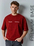 Футболка мужская бордовая с обработкой эйсид