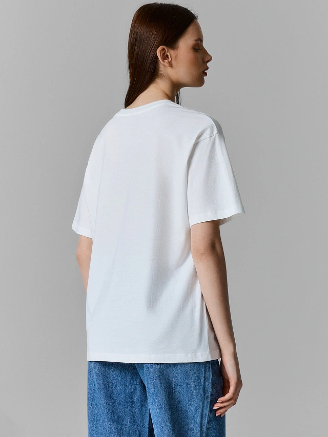Футболка оверсайз женская белая - 3