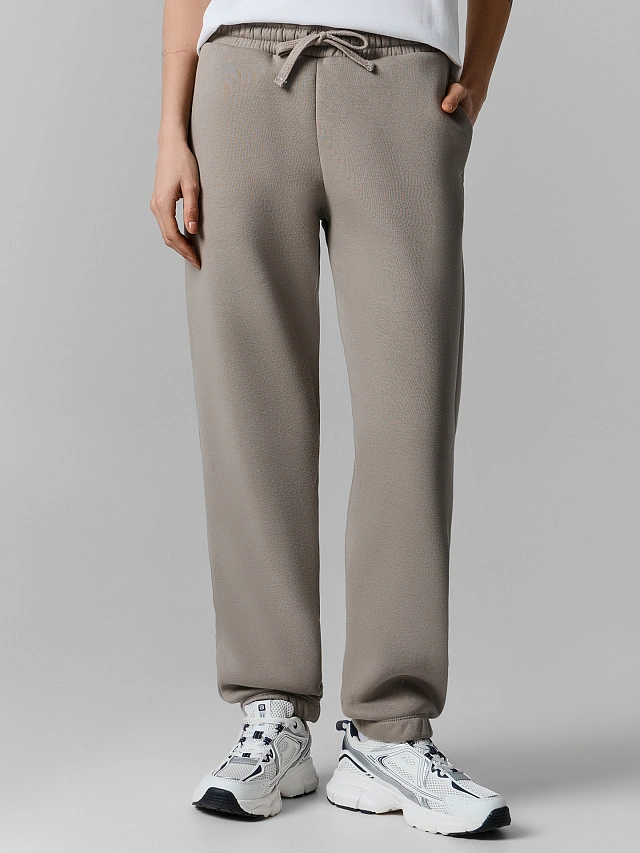 Теплые брюки женские серые с начесом - 2