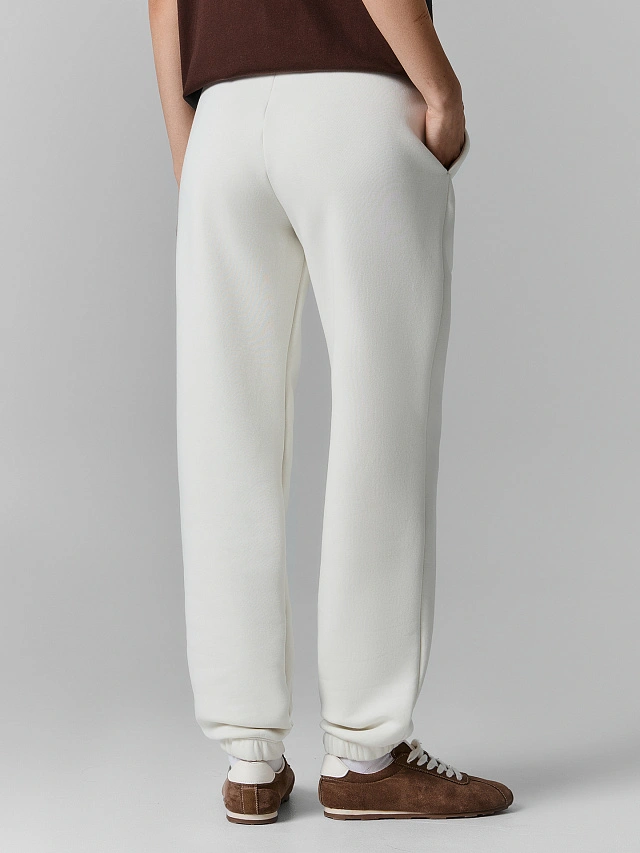 Теплые брюки женские белые с начесом - 3