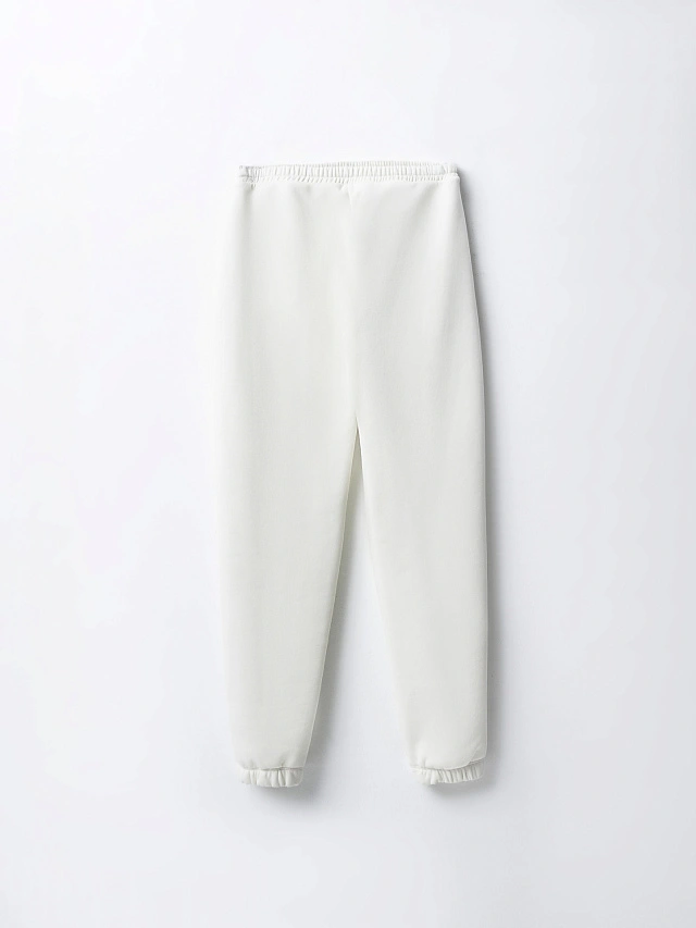 Теплые брюки женские белые с начесом - 7