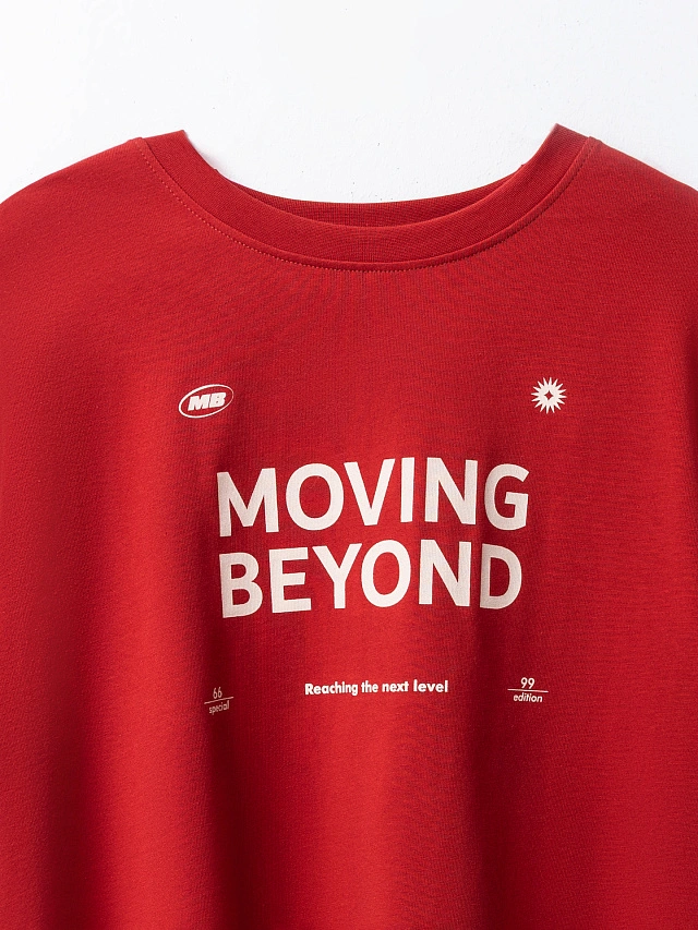 Футболка женская красная оверсайз - 6