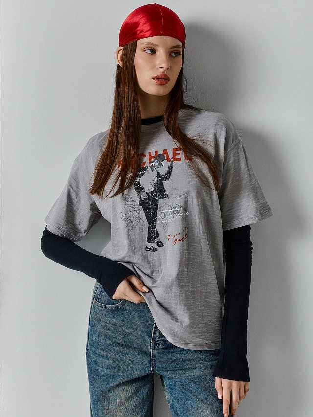 Джемпер свободного силуэта женский серый - 4