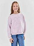 Свитшот для девочек с сердечком из страз