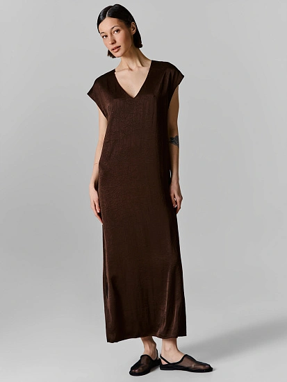 картинка Платье макси женское коричневое от магазина стильной одежды Mark Formelle