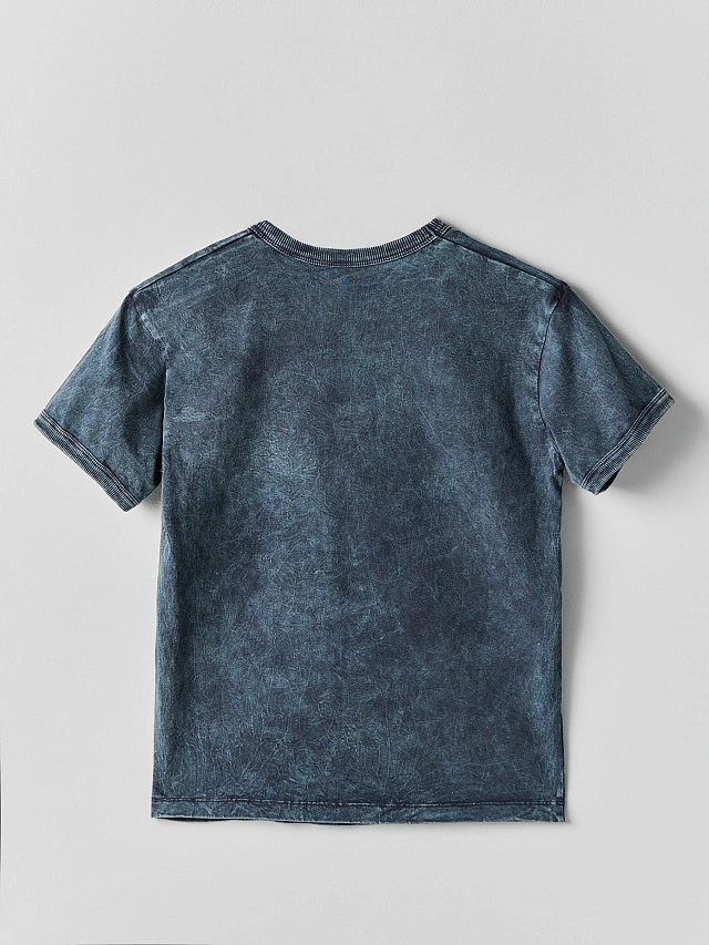 Футболка для мальчиков серая с принтом и обработкой эйсид - 8