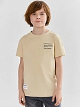 Футболка для мальчиков бежевая с надписью