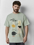 Футболка мужская зеленая прямого кроя