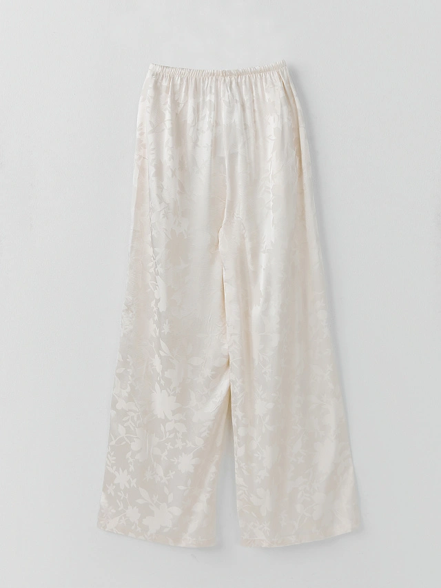 Брюки женские прямые бежевые с цветочным принтом - 7