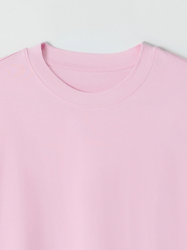 Футболка женская розовая прямого кроя - 6