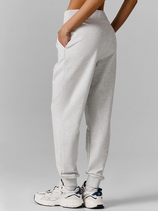 Брюки женские серые с высокой посадкой - 4