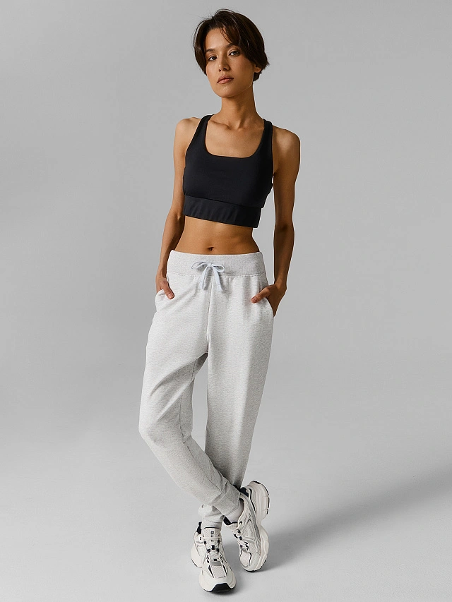 Брюки женские серые с высокой посадкой - 5