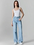 Джинсы женские wide leg голубые с высокой посадкой