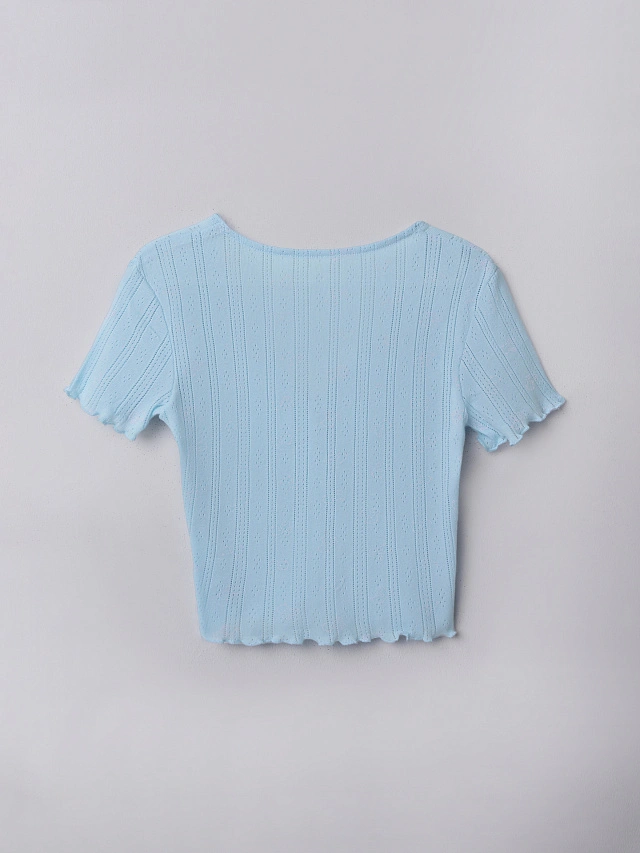 Комплект домашний женский голубой укороченный - 6