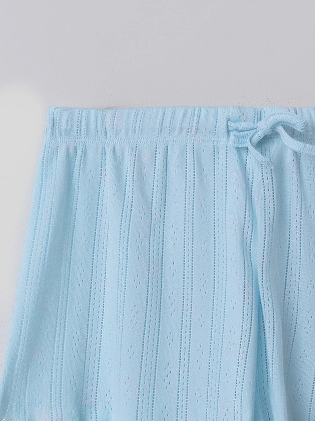 Комплект домашний женский голубой укороченный - 8