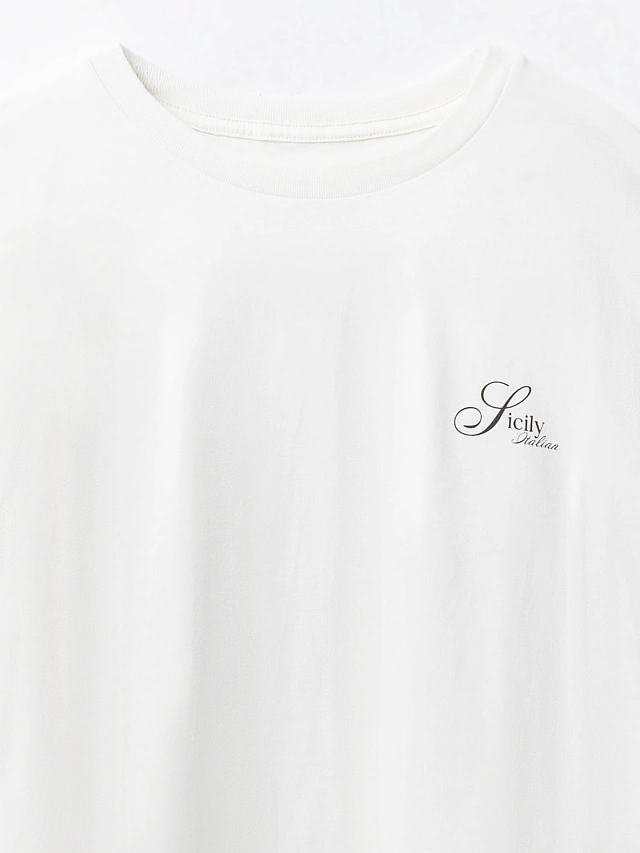 Футболка мужская бежевая с принтом на спине из 100% хлопка - 7