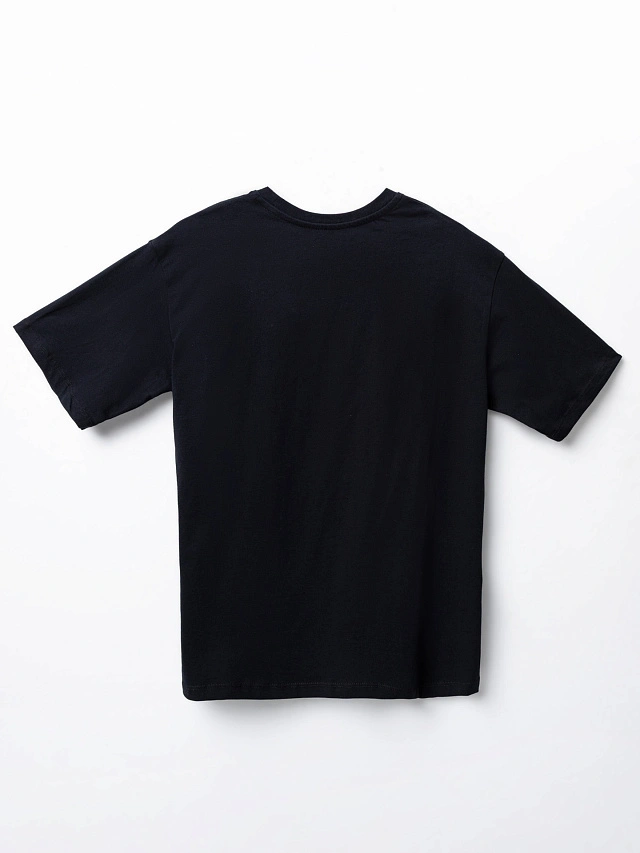 Футболка женская черная с вышивкой оверсайз - 8