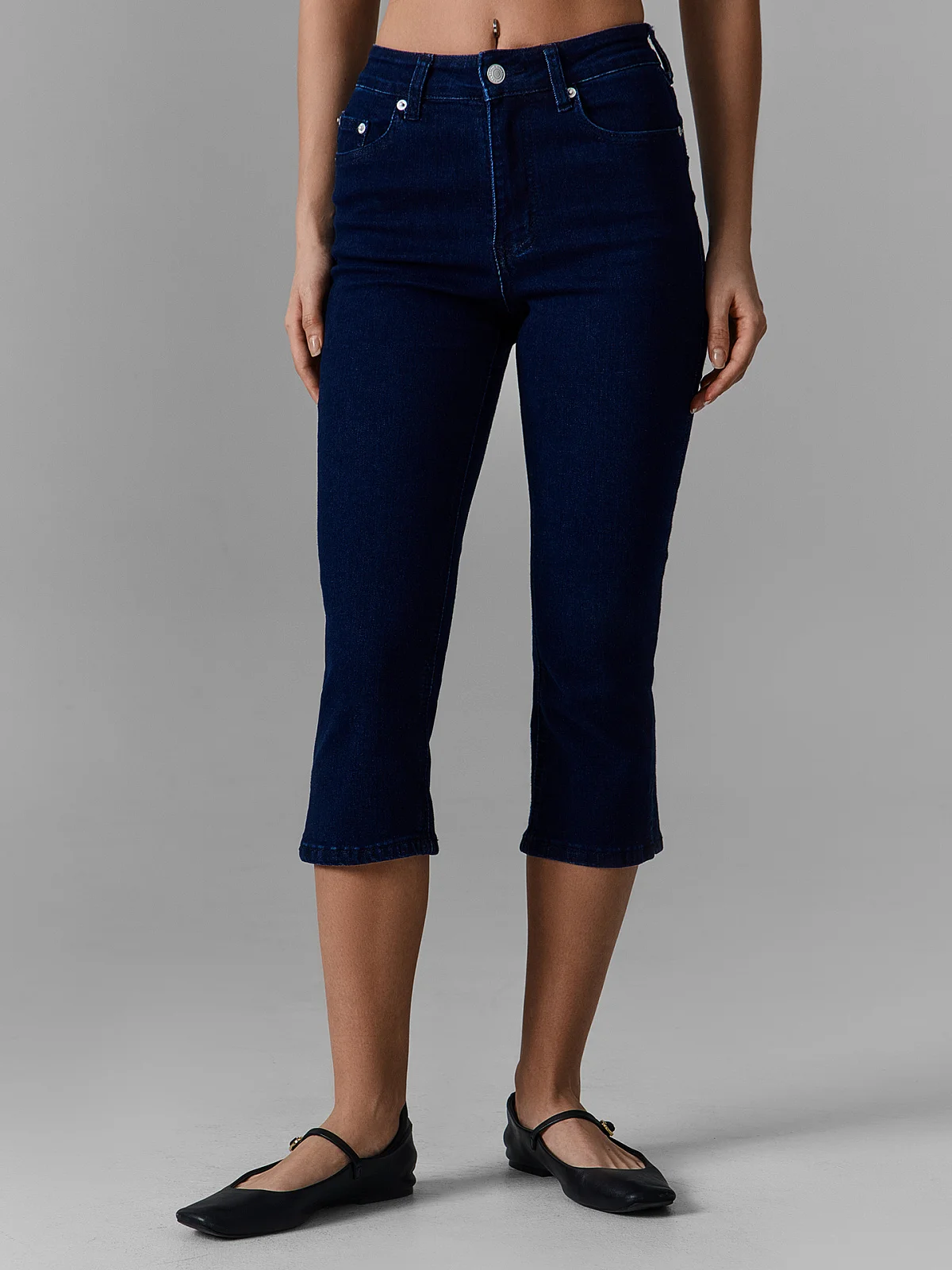 Бриджи джинсовые женские синие - 3