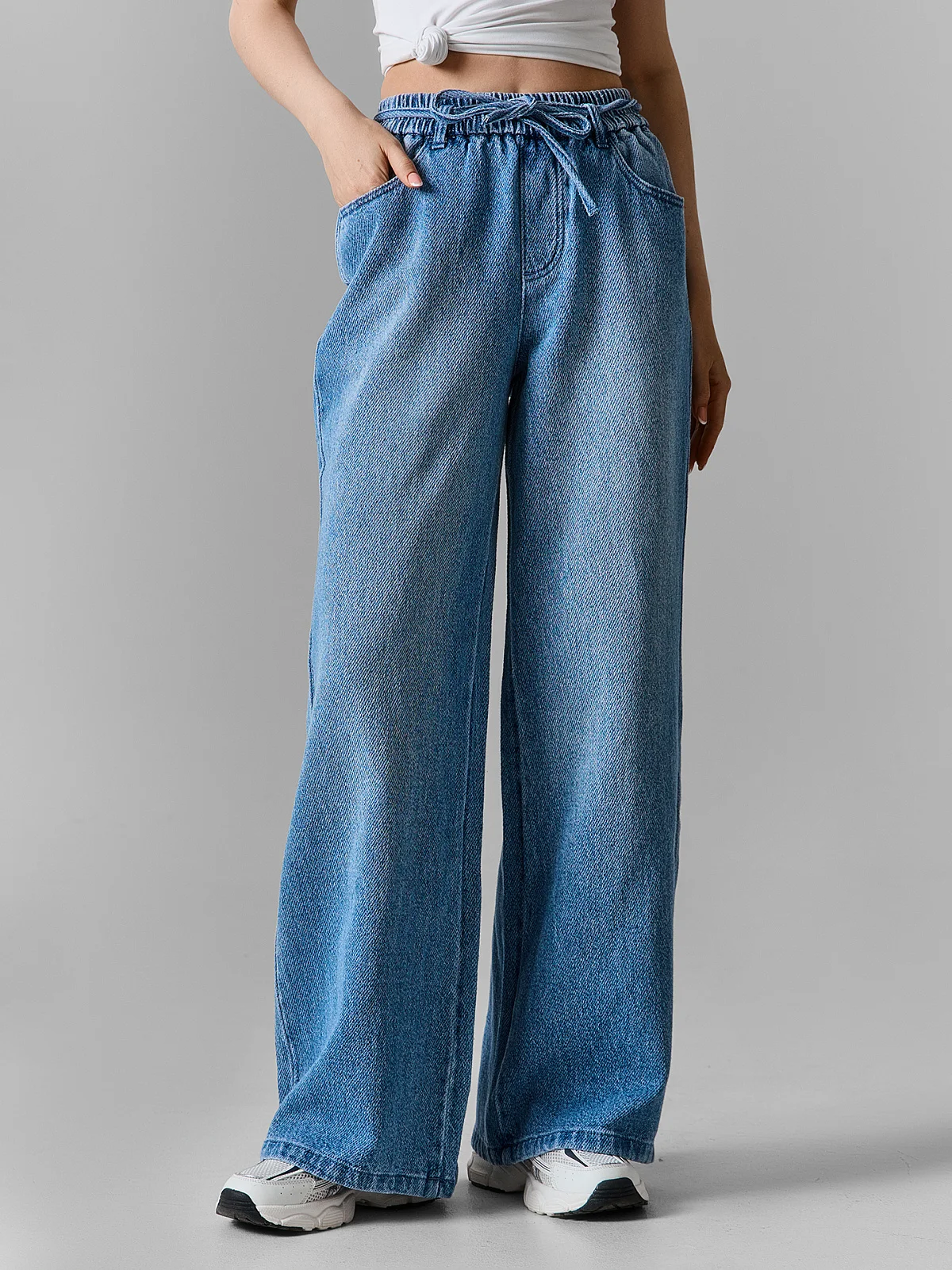 Джинсы женские wide leg синие