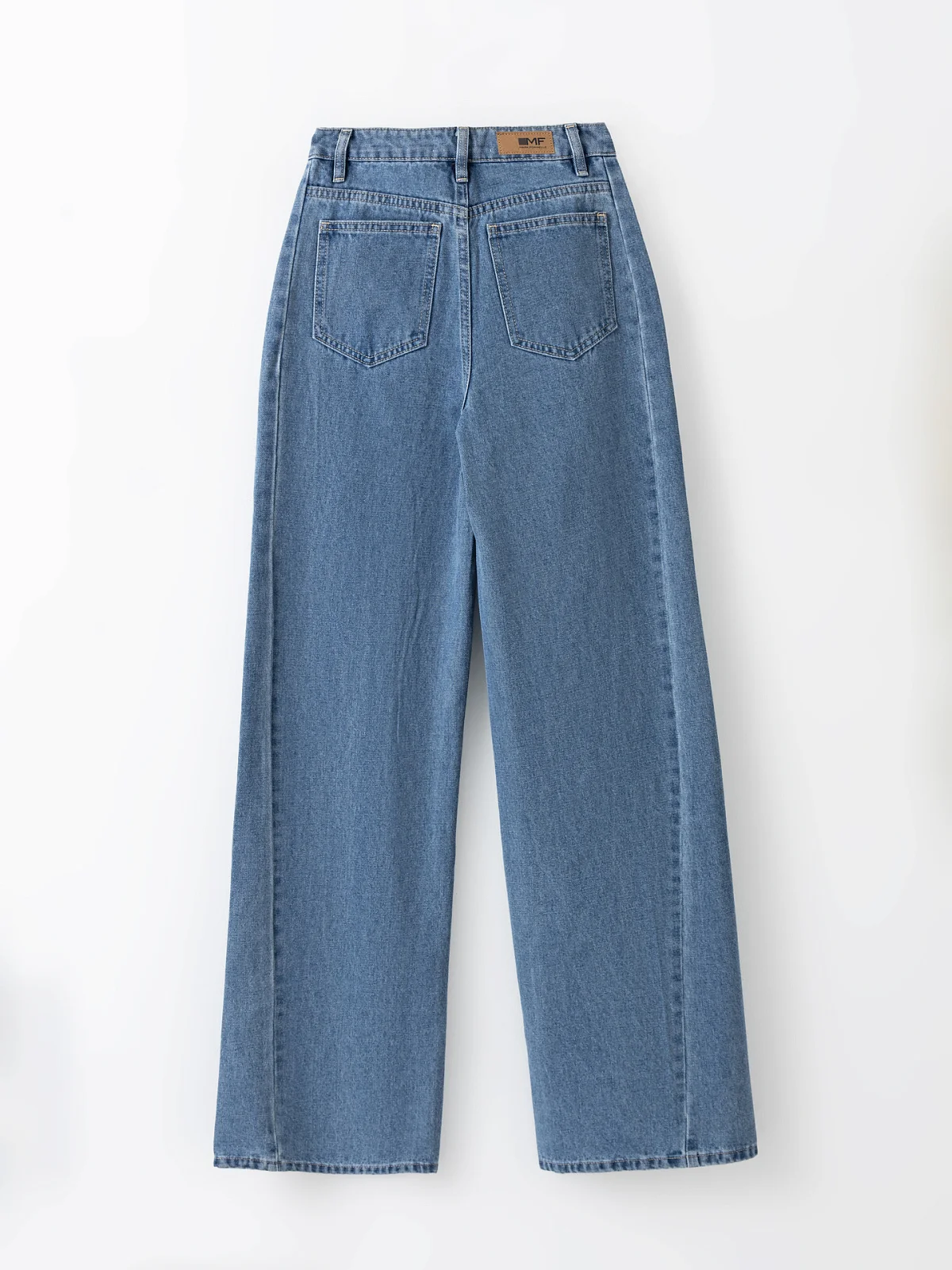 Джинсы Wide leg женские синие с декоративными элементами