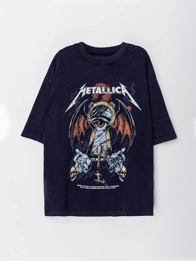 Футболка мужская синяя "Metallica" - 4