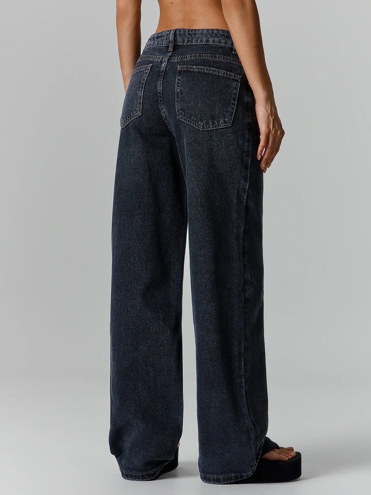 Джинсы Wide leg fit женские серые