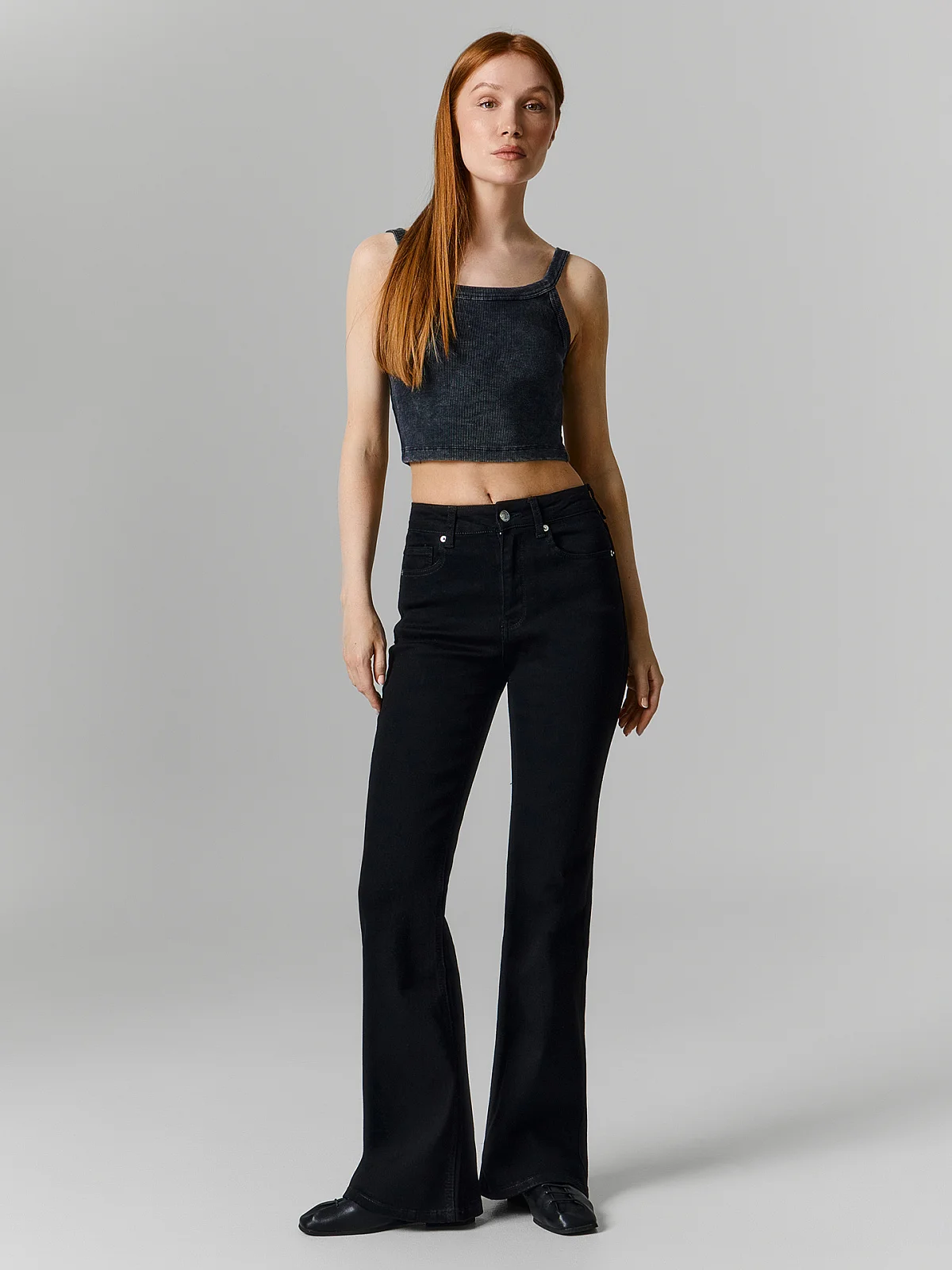 Джинсы Flare fit женские черные - 5